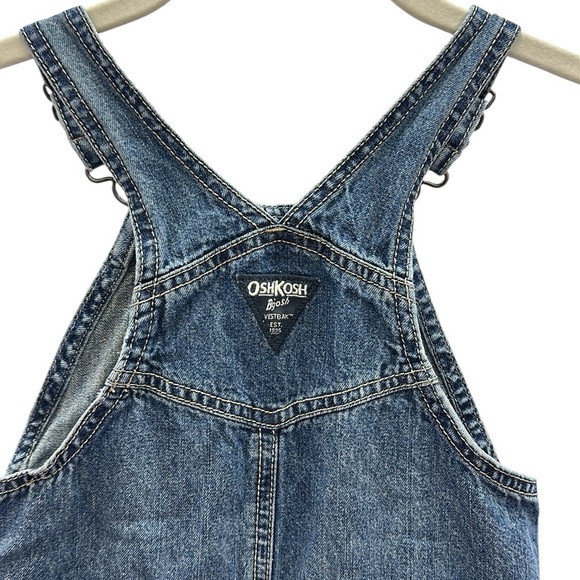 OshKosh Bgosh Cotton Denim Carpenter Blue Jean Vintage Overalls Size 18 Months - Picture 6 of 9